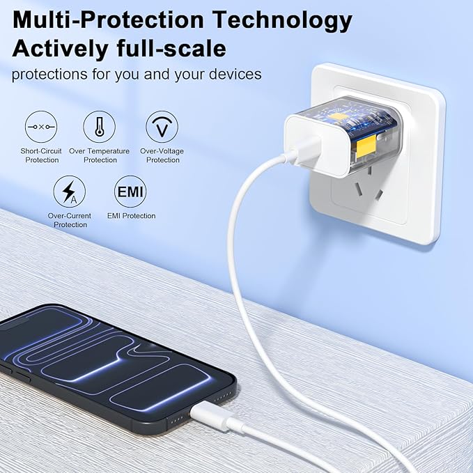 USB C Charger Block, 2Pack for iPhone 17 16 Fast Charging Plug for Apple 20W Type C Power Adapter Plug Box for iPhone 17 16 15 14 13 12 11 Pro Max XS X XR SE Plus, for iPad USBC Wall Charge Cube Brick