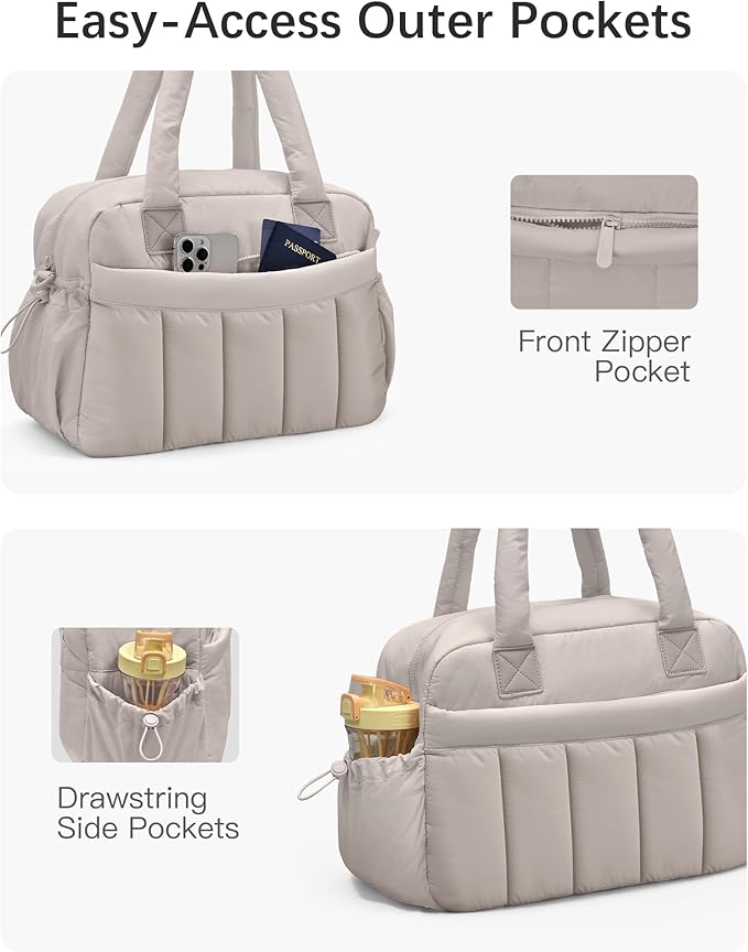 oscaurt Gym Bag for Women Lightweight Duffle Bag for Travel with Toiletry Pouch Water Resistant Carry On Weekender Overnight Duffel