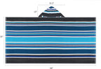 COTTON CRAFT Hooded Beach Towel – Oversized 39 x 68 Towel with Hood for Adults - 100% Ringspun Cotton Velour Terry Towel Stripe Bath Wrap - Super Soft Plush Absorbent Quick Dry – 450 GSM – Cancun Blue