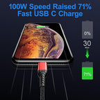 Durcord USB C to USB C Cable, 2Pack 60W 10ft USB C Charger Cable Fast Charging for Android/Phone/Pad, Type C to Type C Charger Braided Compatible with iPhone 15 Pro/Plus/Max/Android/Phone/Pad Red