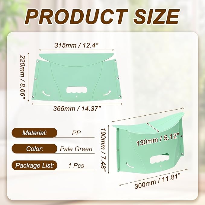 PATIKIL Travel Foot Rest, Portable Airplane Footrest with Handbag Function Lightweight Foldable Foot Stool to Relieve Back & Knee Pain for Long Flight Outdoor Camping, Pale Green