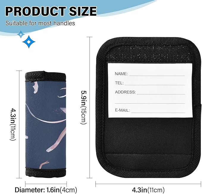Ballet Dancer Ribbon Luggage Handle Wrap for Suitcase Luggage Tags Handle Covers Identifiers Soft Decorations Travel Accessories 2 Pack
