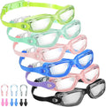 Flutesan 6 Pack Swim Goggles for Adult Anti Fog Swimming Glasses with Ear Plugs Nose Clip No Leaking Full Protection Goggles