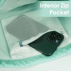 WANDF Drawstring Backpack Sports Gym Bag with Shoulder Pads Water Resistant String Bag Cinch Bag for Women Men (Mint Green)