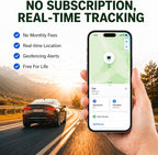 GPS Tracker for Vehicles(iOS Only),Magnetic Waterproof Car Tracker, No Monthly fees, Mini Portable GPS Tracker for Cars, Trucks, Motorcycle, Anti-Theft