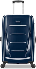 Samsonite Winfield 2 Hardside Expandable Luggage with Spinner Wheels, Navy, Checked-Medium 24-Inch