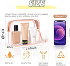 Icramsy Clear Makeup Bag,2 Pack TSA Approved Toiletry Bag Travel Toiletry Bag Hanging Makeup Cosmetic bag for Women Men (Rose gold)