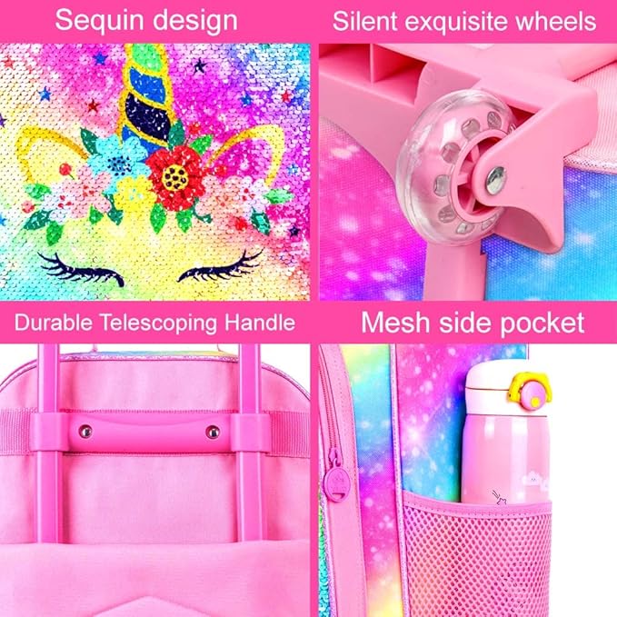 WZLVO Kids Luggage for Boys and Girls, Cute Dinosaur Unicorn Rolling Wheels Suitcase for Toddler Children
