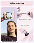 Small-Sized Pink Portable Charger for iPhone 12 mini/13 pro max, 5000mah Handy Backup Battery Pack for iPhone 14 plus, Ultra-compact Pinky Power Bank External Phone Battery Charger for Lightning Port