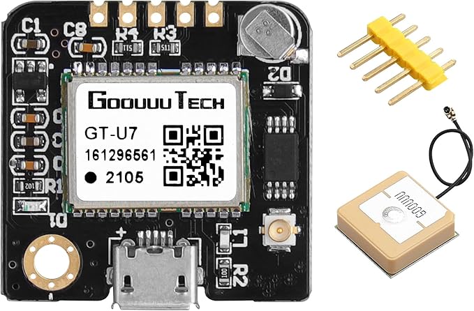 GT-U7 GPS Module Navigation Satellite Positioning NEO-6M Arduino GPS Receiver Compatible with 51 Microcontroller STM32 Arduino UNO R3 with Antenna High Sensitivity Suitable for Vehicles