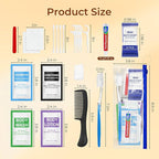 5 Set Personal Hygiene Kit Bulk,12-IN-1 Individually Wrapped Blue Basic Toiletry Supplies Disposable Travel Toothbrushes and Hotel Vanity Set for Homeless,Guests,Charity