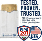 RFID Blocking Sleeves Credit Card Protector 100% MADE IN USA - Anti-theft for Travel wallet, purse. ArmorShield Your Identity (5PAK)