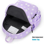 STEAMEDBUN Corduroy Toddler Backpack for Girls Boys 2-4, Kids Preschool Backpack for Kindergarten - Purple Floral