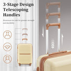 4 Piece Luggage Set, Hardside Expandable Lightweight Suitcase with 360° Mute Spinner Wheels Luggage Sets, TSA Lock, 14/20/24/28 Inch Travel Luggage for Men, Women and Girls (Apricot Cream 2)