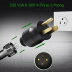 219258 Multi-Voltage Adapter Plug Fit for Miller & Hobart Welders/Plasma Cutters, 230 Volt 6-50P 4 Pin to 3 Prong Replacement Plug for Welding Power Cord