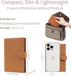 Leather RFID Passport Wallet for Travel – Slim Passport Holder for Women & Men with Card Slots, Zippered Coin Pocket, SIM Slot – Cash Slot Compact Travel Wallet Mother's Day Gift Box (Brown)