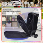 2-in-1 Ride-On Scooter Suitcase for Kids & Adults, 20” Foldable Hardshell Carry-On Luggage for Travel, Lightweight Kids Scooter Bag with Wheels