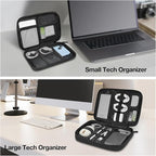 MATEIN Charger Organizer Travel Case 2 Pack, Cable Bag Organizer for Tech Accessories, Water Resistant Cord Case for Work, Sturdy Cable Pouch for Crods, Phone, Powerbank, Gifts for Men, Black
