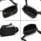 Gitus Belt Bag Fanny Pack Crossbody Bags with Initial Letter Patch Gifts for Wife Older Women Mother Coworker Bridesmaid Anniversary Travel Gifts Beach Gifts (Black-D)