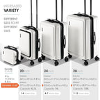 TRAVELARIM White Hardshell Luggage Sets 4 Piece, Durable Suitcase Set, Travel Luggage Set with Integrated TSA Lock, 360° Spinner Wheels, Expandable Medium and Large Checked Suitcase, 20/24/28 Inch