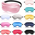 12 Pieces Silk Sleep Mask Pure Silk Sleep Eye Mask with Adjustable Strap Soft and Smooth Eye Cover for Sleeping Blocking Out Lights Men and Women