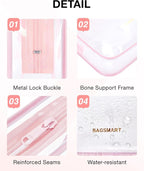 BAGSMART Clear Toiletry Bag, TSA Approved Travel Toiletry Bag Carry On Travel Accessories Bag Airport Airline Quart Size Bags water-resistant Makeup Bag for Women