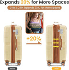 Hard Shell Luggage Sets 4 Piece with 360 Spinner Wheels,Lightweight Suitcase Set with TSA Lock,Travel Luggage Set with Telescoping Handle,Light and Strong,Easy to Clean (Apricot Cream)