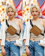 Capolo Fanny Packs for Women Fashion Waist Packs Bag with Adjustable Strap and 4 Zipper Pockets Waterproof Everywhere Crossbody Belt Bag for Workout Running Travelling(Brown)