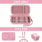 Case for Anker Magnetic Battery 10,000mAh Foldable Wireless Portable Charger, 633/622/621/321 5,000mAh Power Bank (MagGo) Holder, Storage for Baseus Power Delivery -Case Only (Pink, Medium)