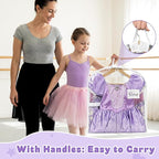 SLEEPING LAMB Dual-sided 6 Pockets Dance Garment Bags for Dancers, 40" Clear Kids Dance Costume Bag for Dance Competition Hanging Garment Bag for Ballet, Outfits, Cheer Uniform, Dress, 2 Packs, White