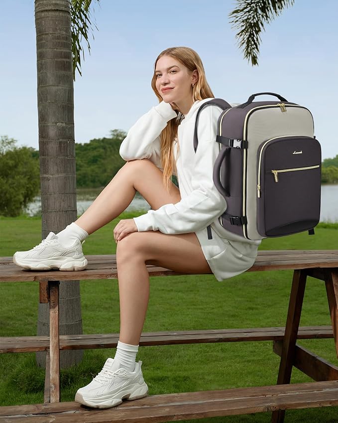 LOVEVOOK Travel Backpack for Women & Men, Airline Approved Carry On Luggage with 3 Packing Cubes, TSA Overnight Bags, Waterproof Personal Item Bag, Weekender Essentials Backpacks fits 17" Laptop