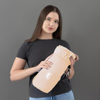 BlueHills Ultra Compact Travel Blanket Pillow for Airplane Traveling Essential Long Flight Trip Throw in Bag Portable Case Large Plane Accessories Beige - C007