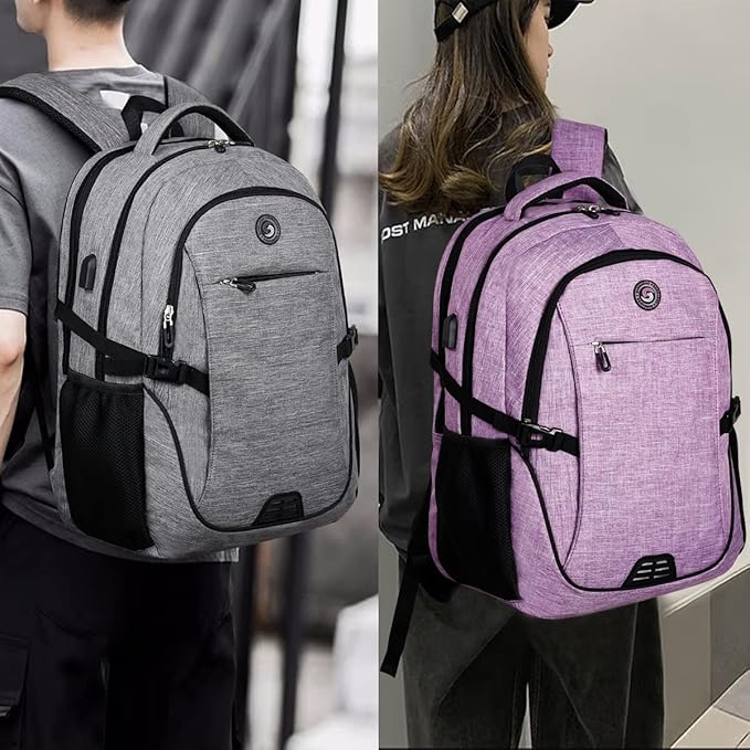 SHRRADOO Anti Theft Laptop Backpack Travel Backpacks with Combination Lock for Women Men College Backpack Computer Bag Fits 17 Inch Laptop,Purple | Travel Backpacks