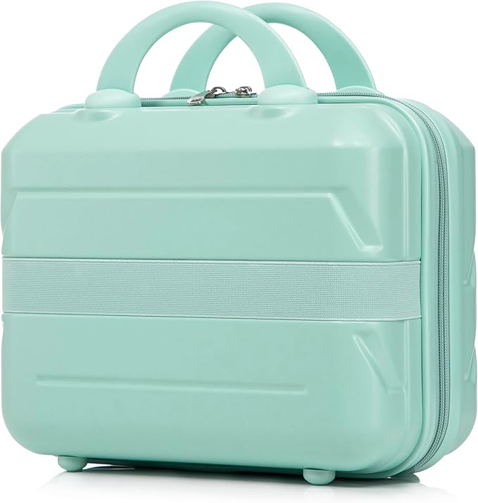 20 Inch Carry on Luggage with 14 Inch Cosmetic Case, 2 Pcs Hardshell Lightweight Durable Spinner Suitcase Set for Travel, Women, Men, TSA Lock, ABS, 20+14 Inch (Mint Green)