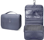 Lcsmaokin Large Capacity Toiletry Bag Travel Bag with Hanging Hook for Men and Women Waterproof Travel Cosmetic Bag Bathroom Storage Bag for Brushes Set,Mens Bathroom Bag Accessories-Grey