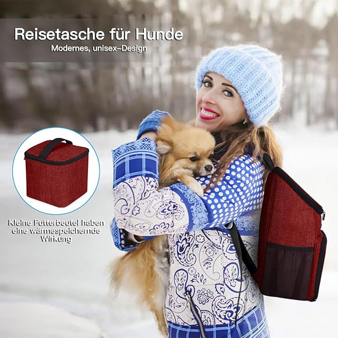 BAGLHER丨Dog Travel Bag, Airline Approved Pet Supplies Backpack, Dog Travel Backpack with 2 Silicone Collapsible Bowls and 2 Food Baskets