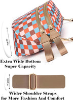 Black and White Checkered Crossbody Bag Bum Bag for Women,Spacious Checkered Purse Fanny Packs Belt Bag