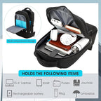 DUSLANG 15.6 Inch Laptop Backpack for Travel Water Resistant College Backpack for Men Women Laptop Bag with USB Charging Port Business Backpack,Black