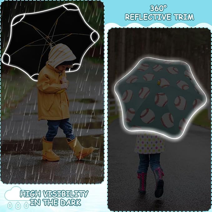 ALAZA Kids Umbrella Stick Umbrellas Cute Umbrella for Boys Girls Toddler UV/Sun Rain Windproof