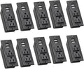 10-Pack Recessed Power Strip Desktop Power Grommet Conference in Desk Outlet Power Socket 2 Outlets &2 USB Ports 10 FT Extension Power Cord, ETL Listed