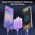 45W USB C Super Fast Charger Type C Charger Fast Charging Android Phone Charger Block with 10FT Type C Charging Cable for Samsung Galaxy S26 Ultra/S26/S26+/S25/S25 Ultra/S25+/S24 Ultra/S23 Ultra/S22