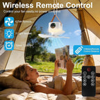 Portable Camping Fan with Lights,LED Hanging Ceiling Fan With Remote&Timer, 9.25" Wireless Rechargeable Tent Fan,4 Speeds&Brightness for Canopy, Beach, RV, Car, Camper,Outdoor,Indoor