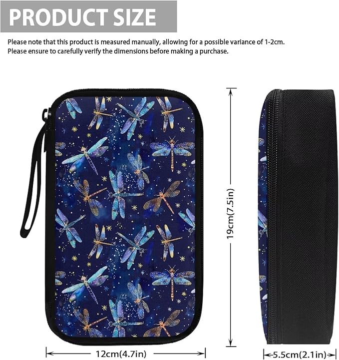 Galaxy Dragonfly Print Cable Organiser Bag, Electronic Accessories Bag for Travel, Waterproof Cord Storage Organizer for Hard Drives, Cables, Chargers, Power Bank