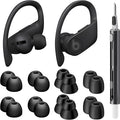 8 Pairs Ear Tips for Beats Powerbeats Pro/Beats Flex/Beats X with Cleaning Kit, Soft Silicone Fit in Case Replacement Tips for Beats Powerbeats Pro/Beats Flex/urBeats - Black