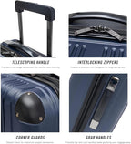 Kenneth Cole REACTION Out of Bounds Lightweight Hardshell 4-Wheel Spinner Luggage, Naval, 20-Inch Carry On