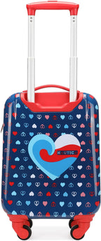 Nautica Kids Luggage - 18" Rolling Hardside Upright Carry-on Suitcase with Spinner Wheels, Peace Print
