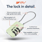 TSA Accepted Luggage Travel Lock, Set-Your-Own Combination Lock for School Gym Locker, Luggage Suitcase Baggage Locks, Filing Cabinets, Toolbox, Case (Mint Green, 2 Pack)