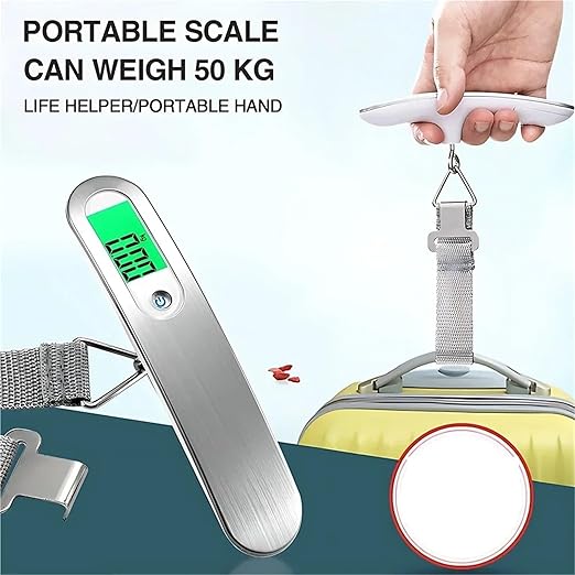 Luggage Weight Scale, 5pcs Portable Digital Hanging Scale LCD Luggage Suitcase Baggage Weight Balance Travel Electronic Scale with Belt 50kg/110lb,for Travel