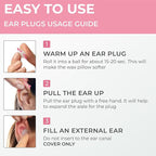 Peace&Quiet | PQ Wax Ear Plugs for Sleeping - 30 Silicone Wax Earplugs for Sleeping and Swimming, Gel Ear Plugs for Noise Cancelling, Sound Blocking Level of 32 Db