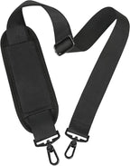 Taygeer Shoulder Strap, 52" Universal Replacement Laptop Shoulder Strap Luggage Duffel Bag Strap Adjustable Comfortable Belt with Metal Hooks for Briefcase Computer Messenger Bag Laptop Case, Black